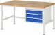 Werkbank höhenverstellbar 8127A1 | B1500xT900xH840-1040mm | 3xSchublade-VA Werkbank höhenverstellbar 8127A1 | B1500xT900xH840-1040mm | 3xSchublade-VA