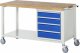 Fahrbare Werkbank 8162 | B1500xT700xH880-1080mm | 4xSchublade-TA Fahrbare Werkbank 8162 | B1500xT700xH880-1080mm | 4xSchublade-TA