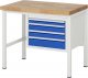 Werkbank höhenverstellbar 8132A1 | B1000xT700xH840-1040mm | 4xSchublade-VA