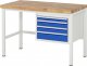 Werkbank höhenverstellbar 8132A1 | B1250xT700xH840-1040mm | 4xSchublade-VA