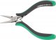 Elektronik-Flachrundzange L.130mm Kopf poliert Griffe 2-Komponenten-Griffe