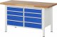 Werkbank höhenverstellbar 8477A2 | B1500xT700xH840-1040mm | 8xSchublade-VA