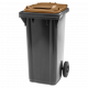 Müllbehälter mit 2 Rädern 120 Liter | braun Müllbehälter