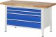 Werkbank höhenverstellbar 8361A2 | B1500xT700xH840-1040mm | 4xSchublade-VA