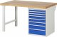 Werkbank 7519A1 | B1500xT900xH840mm | 8xSchublade-VA