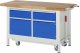 Werkbank mit Fahrgestell 8466 | B1500xT700xH880mm | 2xSchublade-TA | 2xTüren