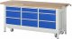 Werkbank mit Fahrgestell 8573 | B2000xT700xH880mm | 9xSchublade-VA Werkbank mit Fahrgestell 8573 | B2000xT700xH880mm | 9xSchublade-VA