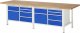 Werkbank höhenverstellbar 8472A2 | B3000xT900xH840-1040mm | 10xSchublade-VA