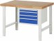 Werkbank höhenverstellbar 7132A1 | B1250xT900xH790-1140mm | 4xSchublade-TA Werkbank höhenverstellbar 7132A1 | B1250xT900xH790-1140mm | 4xSchublade-TA