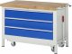 Werkbank mit Fahrgestell 8357 | B1250xT700xH880mm | 3xSchublade-VA