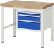 Werkbank höhenverstellbar 8126A1 | B1000xT700xH840-1040mm | 3xSchublade-VA