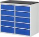 Schubladenschrank LL7.5.5 | B1145xT650xH1030mm | M-Top-22mm | 10xSchublade-VA