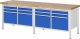 Werkbank höhenverstellbar 8474A2 | B2500xT700xH840-1040mm | 12xSchublade-VA