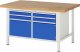 Werkbank höhenverstellbar 8469A2 | B1500xT900xH840-1040mm | 4xSchublade-VA | 2xTür