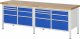 Werkbank höhenverstellbar 8476A2 | B2500xT700xH840-1040mm | 14xSchublade-TA