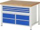 Werkbank höhenverstellbar 8924A2 | B1250xT900xH840-1040mm | 8xSchublade-VA