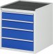 Schubladenschrank L3.6 | B580xT650xH645mm | MT-Top-25mm | 4xSchublade-TA