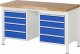 Werkbank höhenverstellbar 8181A1 | B1500xT700xH840-1040mm | 8xSchublade-VA