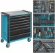 HAZET Werkstattwagen Assistent 179NXL ∙ Sortiment 179NXL-7/382 ∙ 382-teilig ∙ Schubladen | flach: 5× 81 x 696 x 398 mm ∙ Schublad