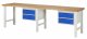 Werkbank 7125A1 | B3000xT700xH840mm | 4xSchublade-VA Werkbank 7125A1 | B3000xT700xH840mm | 4xSchublade-VA