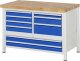 Werkbank höhenverstellbar 8933A2 | B1250xT700xH840-1040mm | 9xSchublade-TA Werkbank höhenverstellbar 8933A2 | B1250xT700xH840-1040mm | 9xSchublade-TA