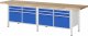 Werkbank höhenverstellbar 8474A2 | B3000xT700xH840-1040mm | 12xSchublade-VA