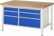 Werkbank höhenverstellbar 8652A2 | B1500xT900xH840-1040mm | 6xSchublade-VA