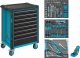 HAZET Werkstattwagen Assistent 179N ∙ Sortiment 179N-8/228 ∙ 228-teilig ∙ Schubladen | flach: 7× 81 x 522 x 398 mm ∙ Schubladen | 