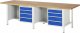 Werkbank höhenverstellbar 8453A2 | B3000xT900xH840-1040mm | 8xSchublade-VA
