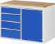 Schubladenschrank LL5.21.12 | B1145xT650xH825mm | B-Top-25mm | 4xSchublade-TA,1xTür Schubladenschrank LL5.21.12 | B1145xT650xH825mm | B-Top-25mm | 4xSchublade-TA,1xTür