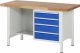 Werkbank höhenverstellbar 8453A2 | B1500xT700xH840-1040mm | 4xSchublade-TA Werkbank höhenverstellbar 8453A2 | B1500xT700xH840-1040mm | 4xSchublade-TA
