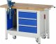 Werkbank mit Fahrgestell 8183 | B1250xT700xH880mm | 3xSchublade-VA | 1xSSK