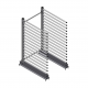 Windschutzscheibenregal | 15 Fächer | RAL 7001 | verzinkt 1160 mm x 1375 mm x 2003 mm (B×T×H) Windschutzscheibenregal | 15 Fächer | RAL 7001 | verzinkt