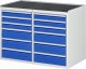 Schubladenschrank LL5.9.9 | B1145xT650xH825mm | MT-Top-25mm | 12xSchublade-VA Schubladenschrank LL5.9.9 | B1145xT650xH825mm | MT-Top-25mm | 12xSchublade-VA