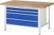 Werkbank höhenverstellbar 8361A2 | B1500xT900xH840-1040mm | 4xSchublade-VA