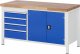 Werkbank höhenverstellbar 8905A2 | B1500xT700xH840-1040mm | 4xSchublade-TA | 1xTür