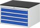 Schubladenschrank XL2.13 | B770xT650xH460mm | M-Top-22mm | 4xSchublade-VA