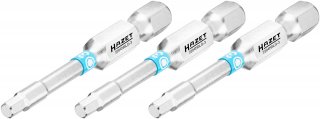 HAZET Bit 2204NSLG-3/3 ∙ 1/4 Zoll (6,3 mm) Sechskant massiv ∙ Innen Sechskant Profil ∙ 3-teilig ∙ SW 3 mm