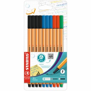 STABILO Fineliner point 88 87-1468 0,4mm farbig sortiert 10 St./Pack.