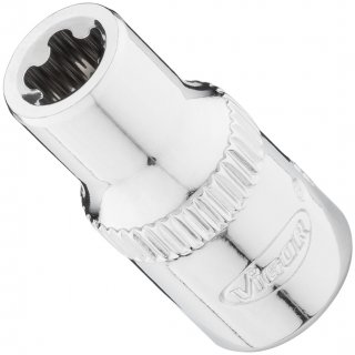 VIGOR Steckschlüsseleinsatz ∙ V7920-EPR7 ∙ 1/4 Zoll (6,3 mm) Vierkant hohl ∙ Außenprofil mit 5 abgerundeten Flanken (TORX®-ähnli