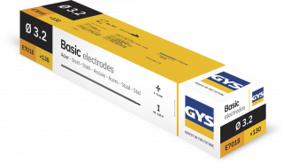 130 basisch umhüllte Stahl-Elektroden - Ø 3,2 mm - Schachtel