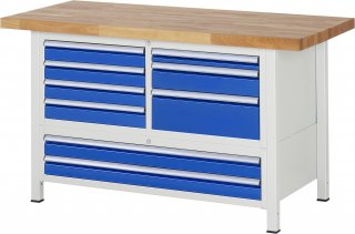 Werkbank höhenverstellbar 8933A2 | B1500xT700xH840-1040mm | 9xSchublade-TA