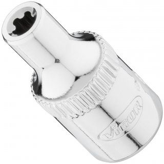 VIGOR Steckschlüsseleinsatz ∙ V7920-EPR4 ∙ 1/4 Zoll (6,3 mm) Vierkant hohl ∙ Außenprofil mit 5 abgerundeten Flanken (TORX®-ähnli