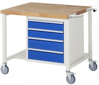 Fahrbare Werkbank 8162 | B1000xT900xH880-1080mm | 4xSchublade-VA