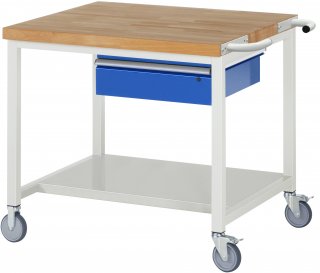 Fahrbare Werkbank 8001 | B1000xT900xH880-1080mm | Ablageboden-MT | 1xSchublade-TA