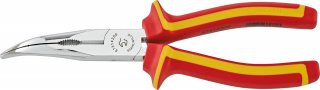 VDE-Telefonzange L.200mm Kopf verchromt Griffe 2-Komponenten-Griffe