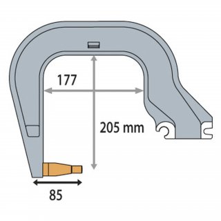 Elektrodenbügel C3 - 8 bar/550 daN - LG 177 mm - isoliert