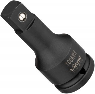 VIGOR Schlagschrauber Verlängerung ∙ V5034-100 ∙ 3/4 Zoll (20 mm) Vierkant hohl ∙ 3/4 Zoll (20 mm) Vierkant massiv ∙ 100 mm