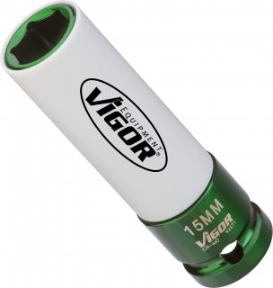 VIGOR Schlagschrauber Steckschlüsseleinsatz ∙ V2471 ∙ 1/2 Zoll (12,5 mm) Vierkant hohl ∙ Außen Sechskant Profil ∙ SW 15 mm