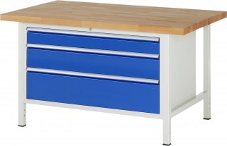 Werkbank höhenverstellbar 8359A2 | B1500xT900xH840-1040mm | 3xSchublade-VA